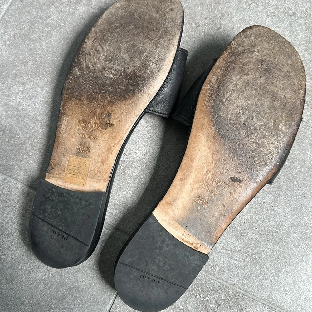 Prada Black Logo Slides Size 39.5 - Picture 6 of 6